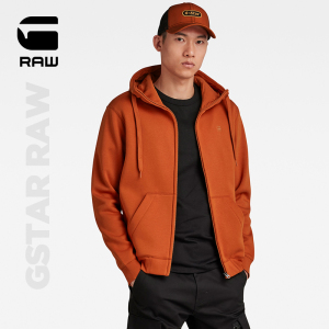 G-STAR RAW秋冬Premium Core连帽拉链logo刺绣卫衣开衫男款D16122