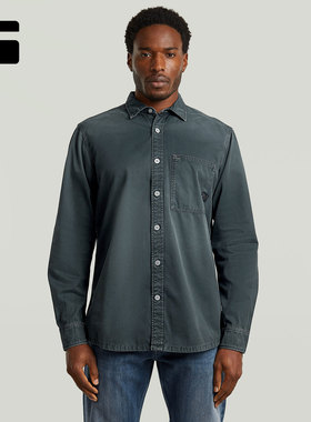 G-STAR RAW男士25冬季新款单口袋长袖百搭轻质有型帅气衬衫D27083