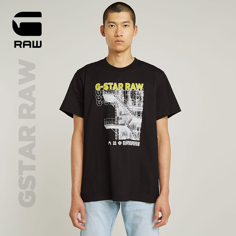 gstar男士夏季短袖印花t恤