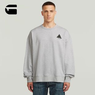 G-STAR 26春季新品Triangle美式字母图案宽松圆领潮流卫衣D28647