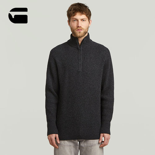 G-STARRAW半拉链针织舒适羊毛衫
