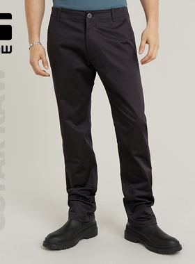 G-STAR RAW男士春秋黑色Mosa弹力休闲裤男士直筒百搭奇诺裤D25547