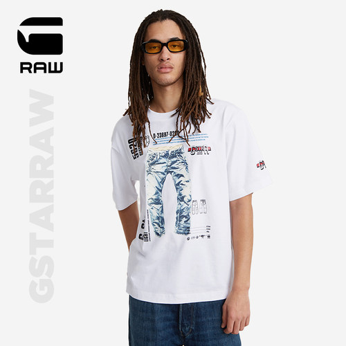 G-STARRAW短袖牛仔图案T恤