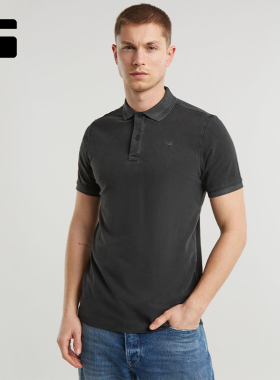 G-STAR RAW Dunda弹力珠地时尚商务男士修身显瘦休闲Polo衫D11595