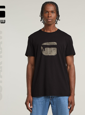 G-STAR RAW微弹舒适休闲夏季时尚百搭黑色品质男士T恤潮D26041