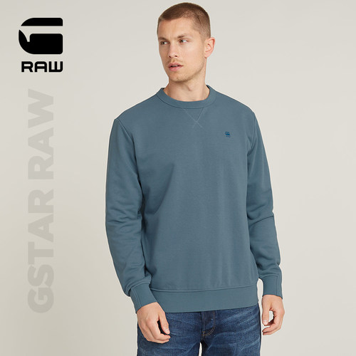 卫衣gstar罗纹圆领纯色