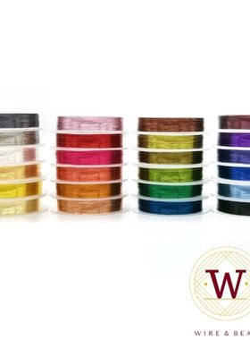 钩编金属线 保色彩色铜丝线绕线编织串珠手工DIY胸针耳饰发簪材料