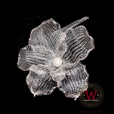 diy10mm团扇花饰she蕾丝铜线