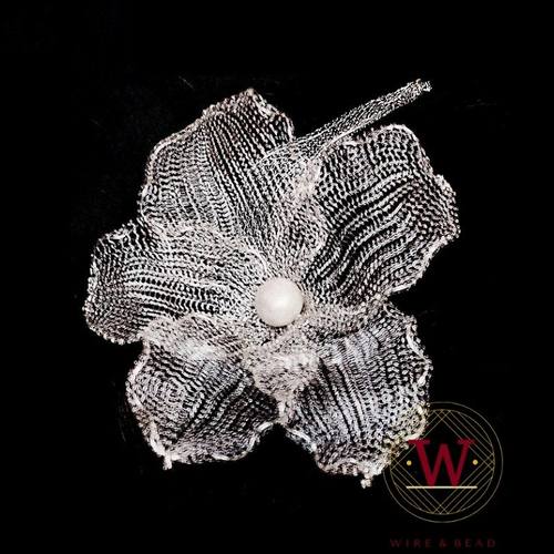 diy10mm团扇花饰she蕾丝铜线