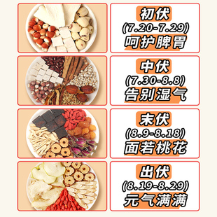 福东海三伏天养生茶饮山药四神汤五指毛桃茯苓茶红糖姜枣茶三伏茶