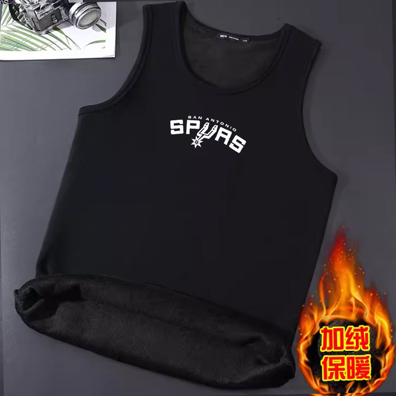 加绒加厚保暖背心男修身秋冬坎肩无袖T恤马夹内穿紧身打底马甲衫