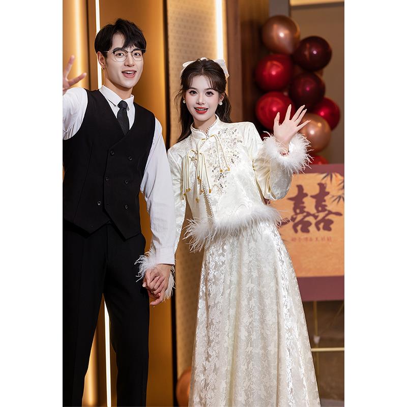 新中式订婚旗袍礼服新娘