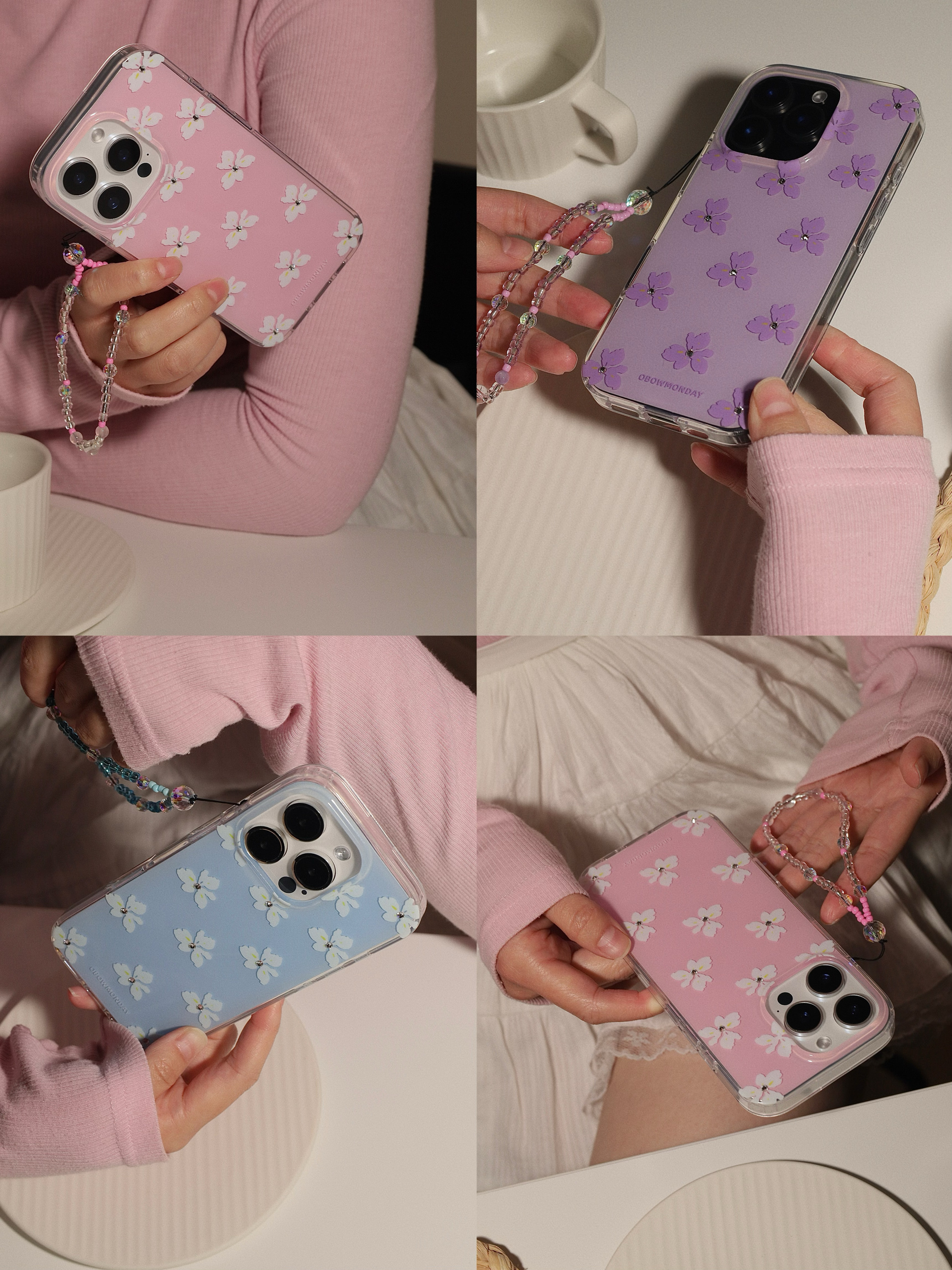 OBOW｜闪耀钻石鸳尾花花壳16pro手机壳16promax软壳