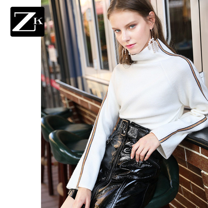 高领网红毛衣女2019新款秋冬ins超火宽松韩版小清新打底针织衫