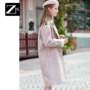 ZK Hepburn gió rừng tweed áo len nữ dài lỏng phần Xiao Nizi 2019 xuân hè mới - Accentuated eo áo áo vest dạ nữ