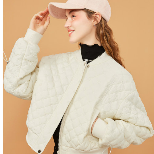 zklin小香风短款夹棉棒球服