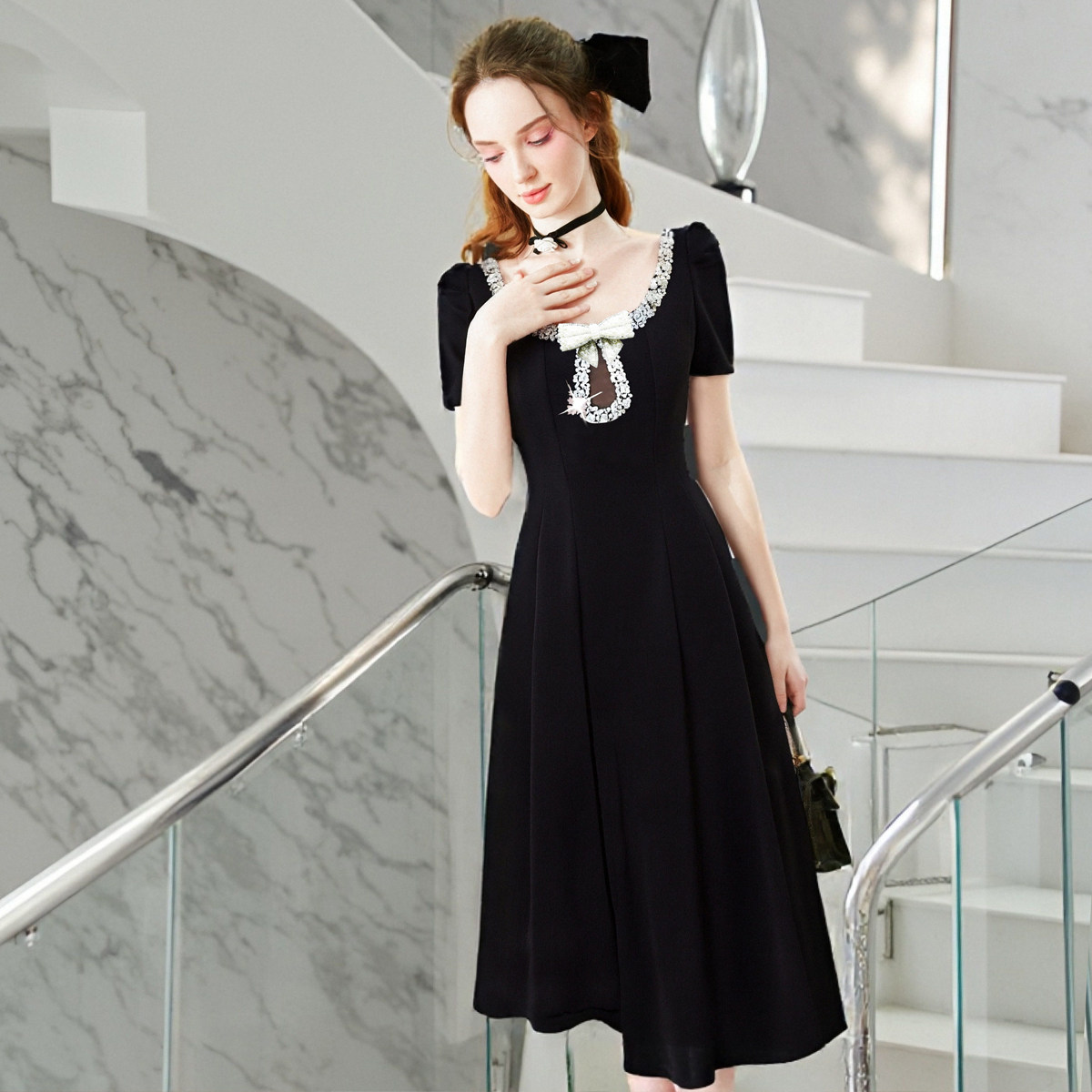 重要场合轻奢绝美漂亮连衣裙女高级感宴会领证婚礼平常可穿小礼服