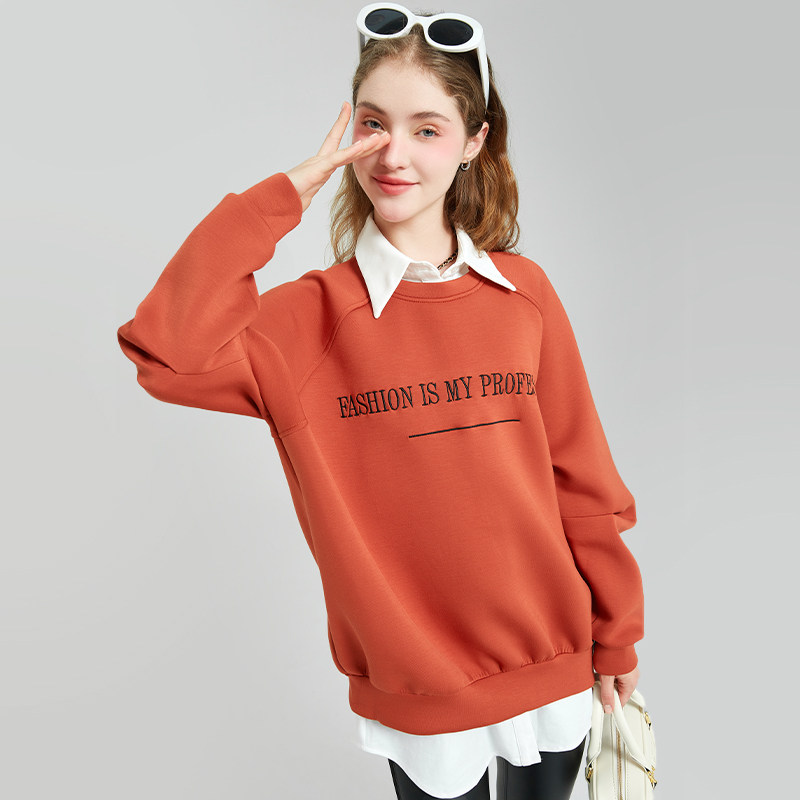 今年流行美式复古圆领卫衣女2026春秋新款时尚百搭爆款欧货上衣