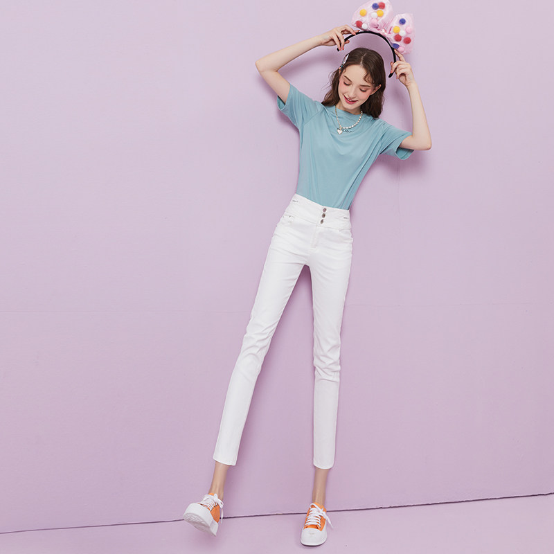 设计感小众小脚九分紧身牛仔裤女小个子修身潮ins2024春秋新款