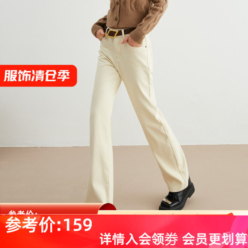 牛仔裤子女新款2026春秋今年流行的爆款加绒女士显瘦显高直筒裤