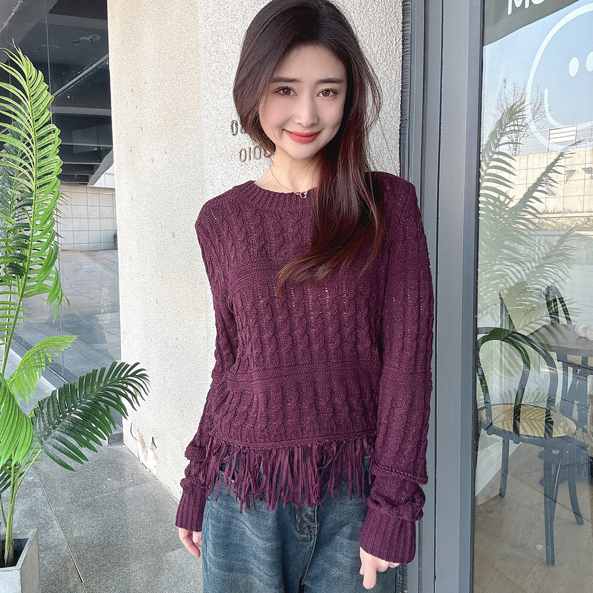 超仙气麻花流苏毛衣女款