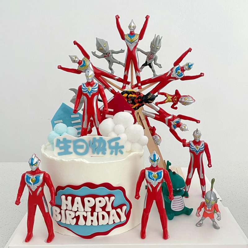 卡通奥特曼迪迦蛋糕装饰