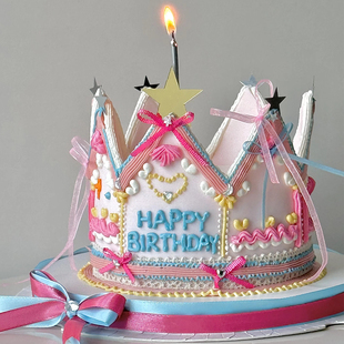 ins风皇冠为自己加冕女王皇冠甜品创意造型生日蛋糕装饰DIY蜡烛