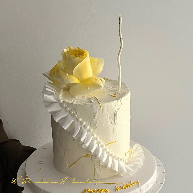 2.14简约时尚高雅气质款黄玫瑰蛋糕装饰插件仿真花珍珠蕾丝围边,节庆用品/礼品,蛋糕/烘焙装饰用品,淘宝优惠券,粉丝福利购,淘宝优惠卷