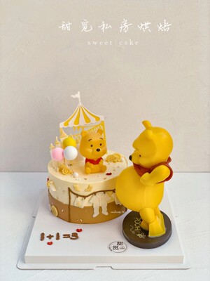 大肚子维尼小熊蛋糕装饰摆件烘焙