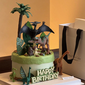 饰装 森系恐龙乐园霸王龙主题蛋糕装 饰儿童周岁宝宝生日装 扮摆件