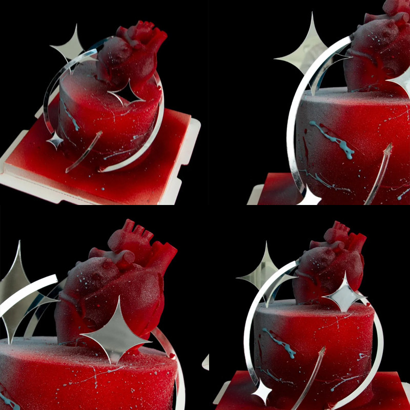 520ins款心脏蛋糕氛围感情侣喷砂红色蛋糕星芒光环亚克力插件,节庆用品/礼品,蛋糕/烘焙装饰用品,淘宝优惠券,粉丝福利购,淘宝优惠卷