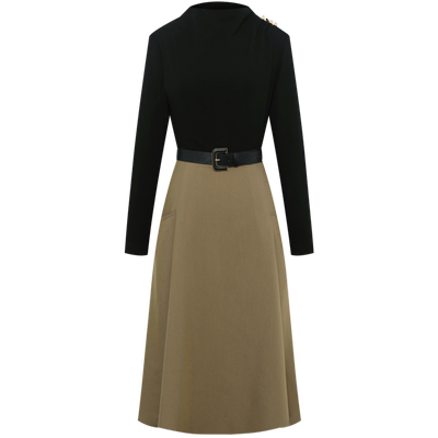 粉蓝收腰连衣裙BBLLUUEE