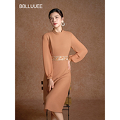 中式 立领收腰连衣裙 粉蓝衣橱2026春装 新款 东方刺绣 BBLLUUEE