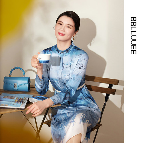 原创设计  艺术油画感晕染连衣裙