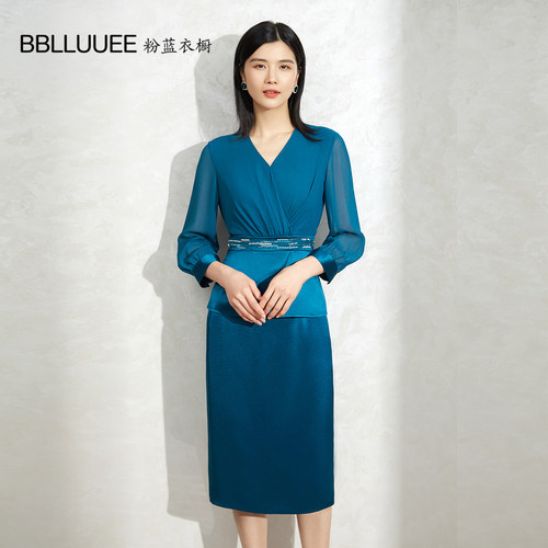 东方礼服两件套醋酸套装