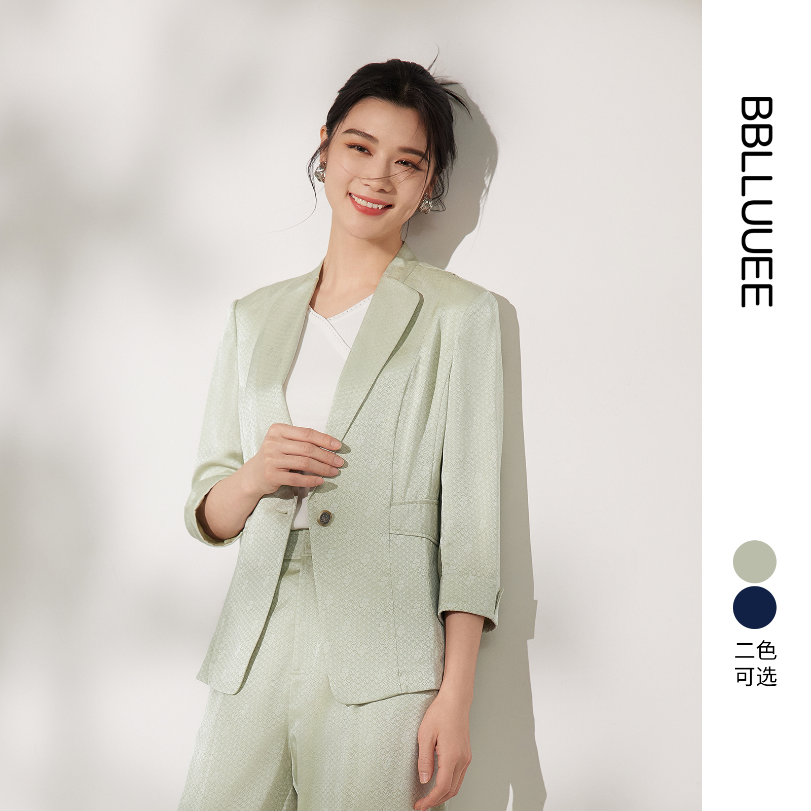 解构西装  精简一粒扣 暗纹提花外套