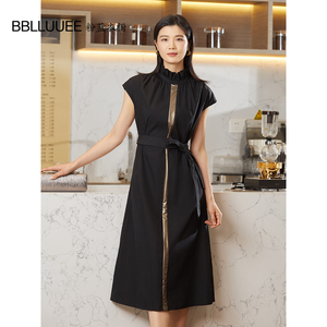 BBLLUUEE/粉蓝衣橱时尚气质风衣式连衣裙女2026夏装新款拼接A字裙