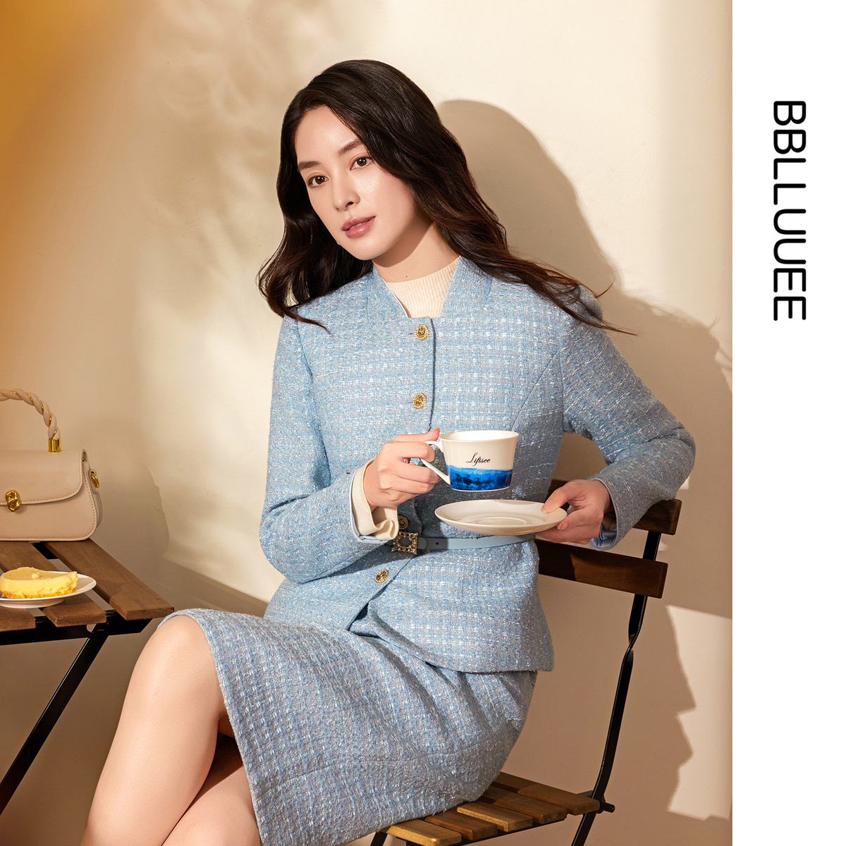 花呢小香风 气质小香风外套半身裙套装