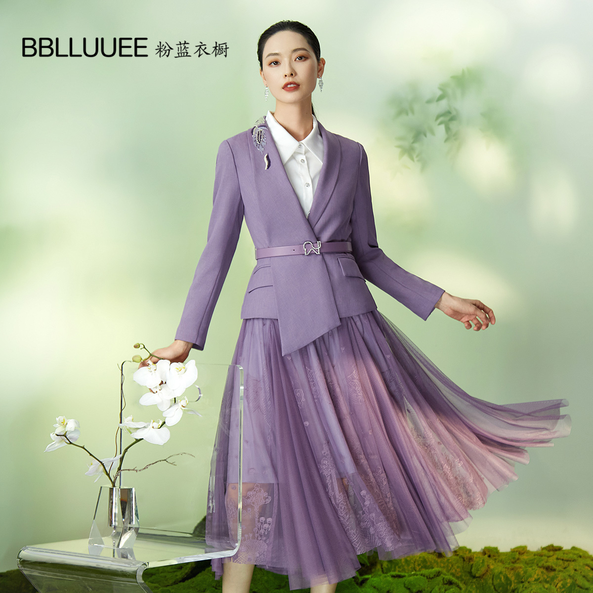 东方钉珠绣花 不对称设计 高定西装