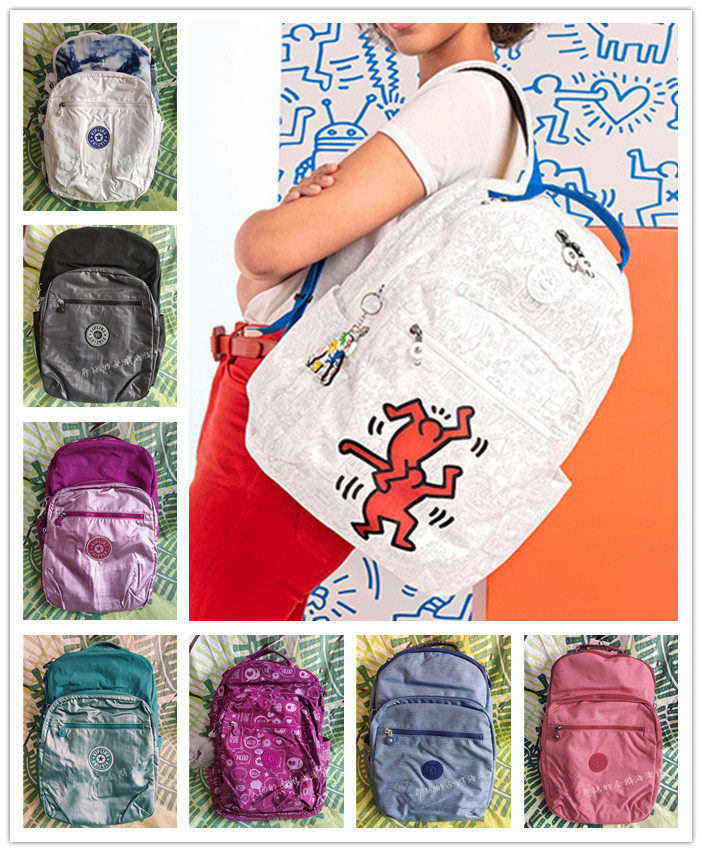 Kipling现货凯普林帆布双肩包