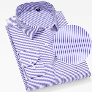 衬衫男长袖40-50岁秋新款中年商务休闲加大码寸衫中老年爸爸衬衣