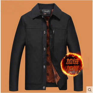 2018新款春秋季爸爸装外套中年春装夹克加绒加厚大码中老年人男装