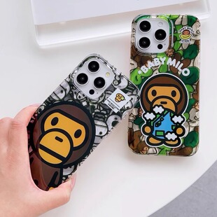 日本bape迷彩猿人猴苹果16promax手机壳iphone14promax手机壳15pro适用13promax防摔12保护套保护套情侣网红