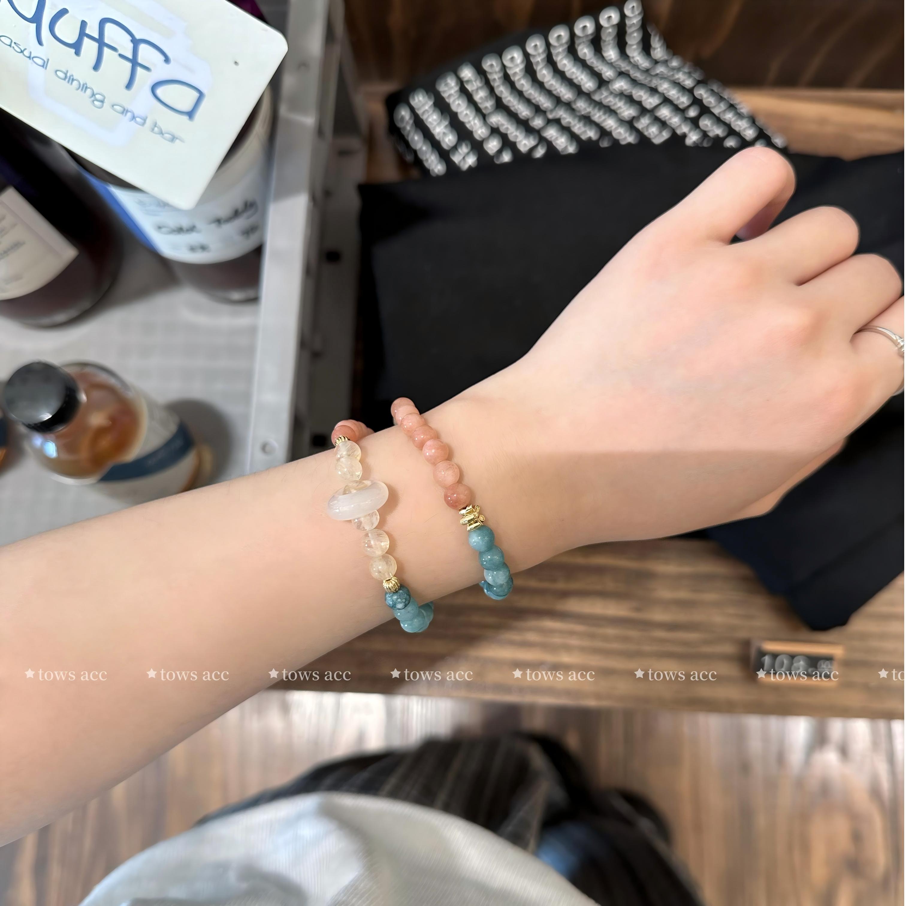 新中式国风天然黄水晶双圈手链