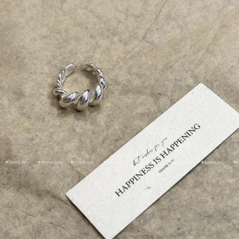 金属麻花素圈自律戒指女小众设计