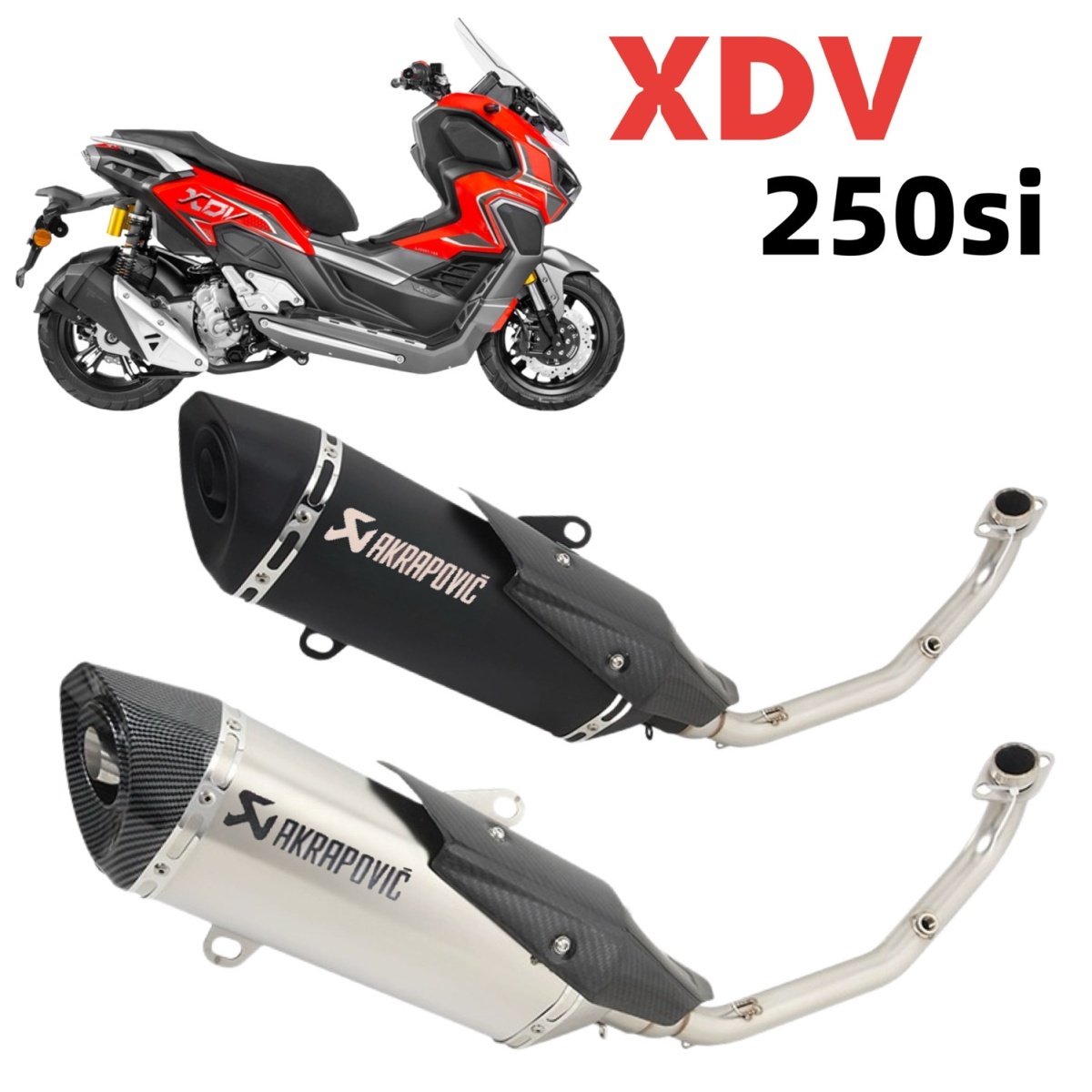 适用龙嘉XDV250si 300i改装排气管天蝎全段竞技声浪升级碳纤维罩