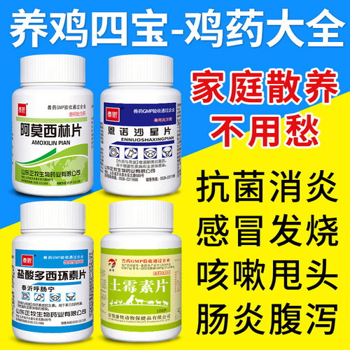 鸡药大全四件套感冒发烧消炎腹泻