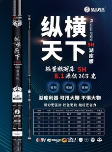 皇禾纵横天下湖库版5H轻量大物竿进口碳素钓鱼竿超硬超轻渔具钓鱼