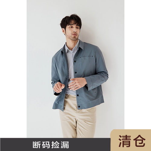 特氟龙三防工艺修身翻领夹克外套