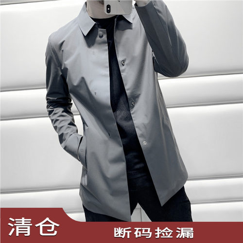 凌然品位有范休闲中长款风衣外套